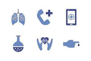 bundle of medical set icons vector