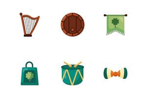 paquete de iconos de estilo detallado del día de san patricio vector