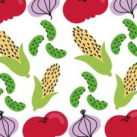 vegetables healthy food pattern background vector