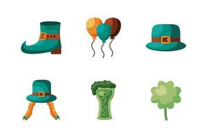 paquete de iconos de estilo detallado del día de san patricio vector