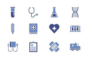 paquete de iconos de conjunto médico vector