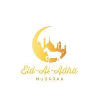 Eid Al Adha illustration vector graphic of good for islamic day, eid mubarak, eid fitr, greeting card, background. Eps 10