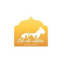 Eid Al Adha illustration vector graphic of good for islamic day, eid mubarak, eid fitr, greeting card, background. Eps 10