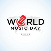 Happy world music day celebration Hand draw typography - Vector