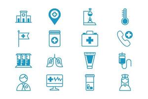 paquete de iconos de conjunto médico vector