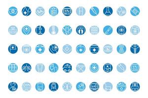 bundle of medical set icons vector