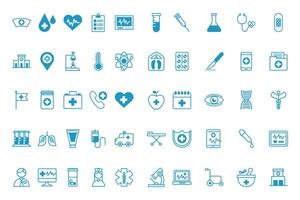 bundle of medical set icons vector