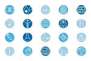 paquete de iconos de conjunto médico vector