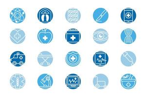 paquete de iconos de conjunto médico vector