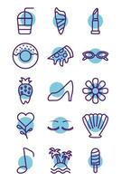 bundle of line s set icons vector