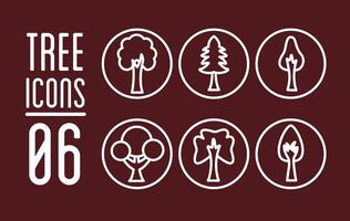 bundle of trees silhouette style icons and lettering vector