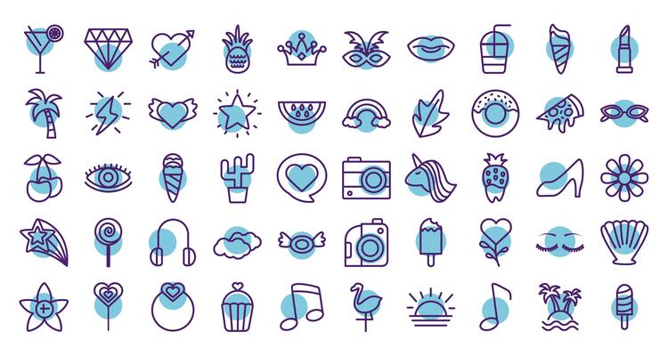 bundle of line s set icons