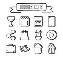 bundle of doodle set icons vector