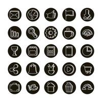 bundle of doodle set icons vector