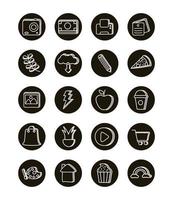 bundle of doodle set icons vector