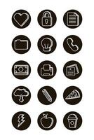 bundle of doodle set icons vector