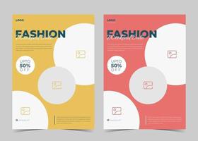 Fashion sale flyer template. Discount sale flyer template. Weekend fashion sale flyer. New collection fashion poster template. Offer sale flyer poster template. Clothing sale flyer poster template. vector