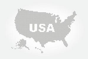 Dotted style map of USA and text. vector