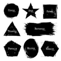 Set of Geometry shapes. Grunge style vector