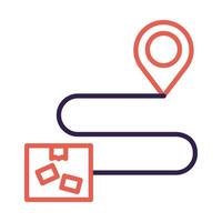 pin location with box delivery service line style vector