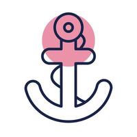 anchor marine accessory block line style icon vector