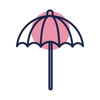 beach umbrella block line style icon vector