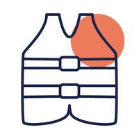 lifeguard vest float block line style icon vector