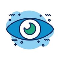 icono de estilo de detalle de vista de ojo vector