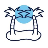 tree palms summer block line style icon vector