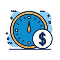 time with money symbol detail style icon vector