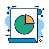 document with statistics pie detail style icon vector