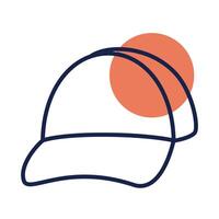 icono de estilo de línea de bloque de gorra deportiva vector