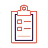 checklist clipboard document line style vector