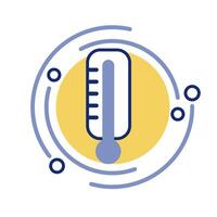 thermometer measure temperature line style icon vector