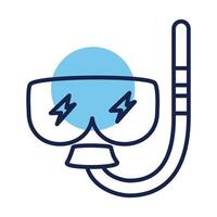 snorkel accessory block line style icon vector