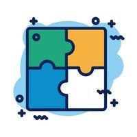 puzzle pieces detail style icon vector