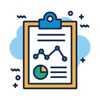 checklist with statistics detail style icon vector