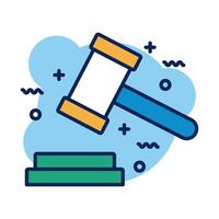 hammer judge detail style icon vector