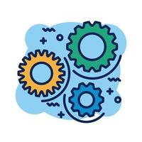 gears settings detail style icon vector