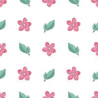 lindo patrón sin costuras con estilo con flores de sakura y ramitas. La impresión de primavera es adecuada para textiles, papel de regalo, varios diseños. vector