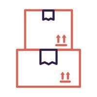 boxes carton packing postal service line style vector