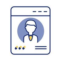 webpage with doctor health online line style vector
