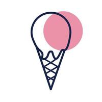 ice cream block line style icon vector