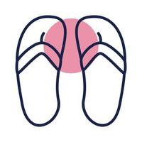 icono de estilo de línea de bloque de chanclas vector