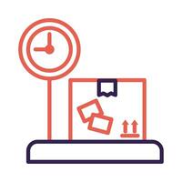 scale measure with box carton line style vector