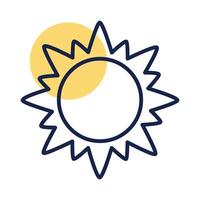 sun summer block line style icon vector