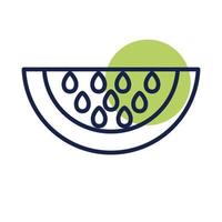 watermelon fruit block line style icon vector