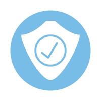 shield security with check symbol block style icon vector