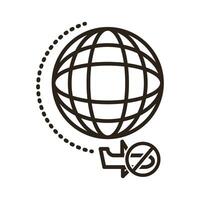 planet with denied flights line style icon vector