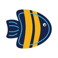 fish sea animal flat style icon vector